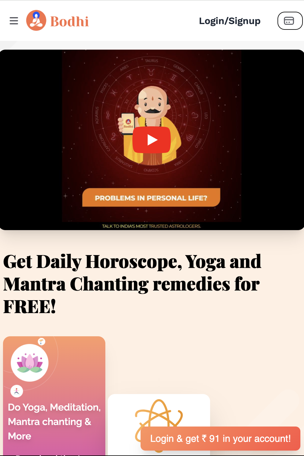 Bodhi Astro App Android & iOS